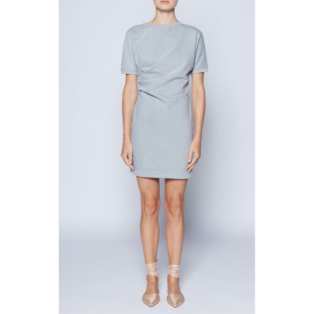 Brochu Walker Heather Grey Ruched Side Draped T-Shirt Mini Dress XS NPL2254